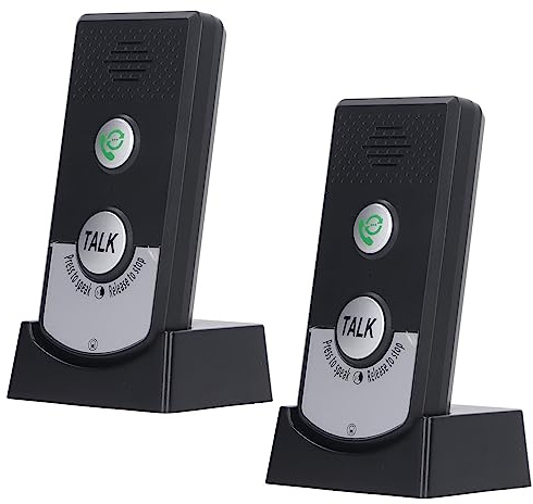 Voice Intercoms for Home, 2 Way Wireless Voice Intercom Doorbell, Rechargeable Receiver with 1000m In Open Area, Easy Install Used in Office, Laboratory