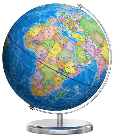 Orionstar 13 Inch Illuminated World Globe, LED Constellation