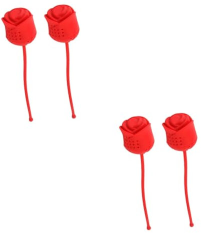 BESTonZON 4stücke Silikon Teesieb Rosenblütenform Perfekter Filter Für Losen Tee Kräutertee Und Blumentee Für Teeliebhaber Und Täglichen Gebrauch - Und Leicht Zu Reinigen