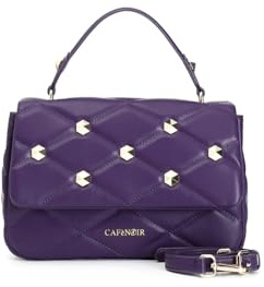 CAFèNOIR - Borsa Media Con Pattina Trapuntata Con Borchie Esagonali, Da Donna, Colore Viola, Taglia Unica