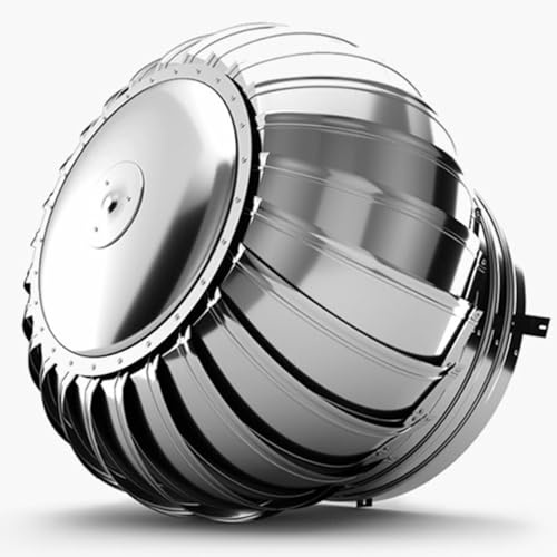 OUKEJNM Rotating Roof Vents, Stainless Steel Roof Ventilator, Round Air Vent Outlet 8 12 14 16 18 20 24 Roof Wind Turbines Cap Vent, Air Vent Attic Ventilator(300mm/12in)