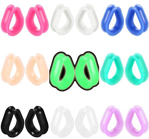BCughia Ohrring Tunnel Silikon 24mm Flesh Tunnel Plug Träne Form Ohr Plug Set, 18 Stück