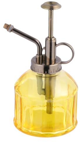 MERRYHAPY 1pezzi Annaffiatoio Vintage Con Spray Flacone Spray Da Giardino Pompa Per Piante e Fiori Capacità Elevata Design Trasparente Per Uso Ed Esterno Colore Giallo