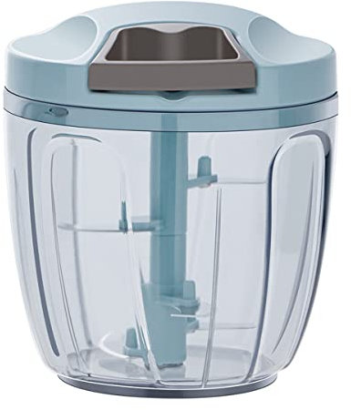 Picadora manual de verduras con mecanismo de cuerda ABS + acero inoxidable, multifuncional, antideslizante, ideal para ajo, cebolla y puré de frutas (400/900 ml)