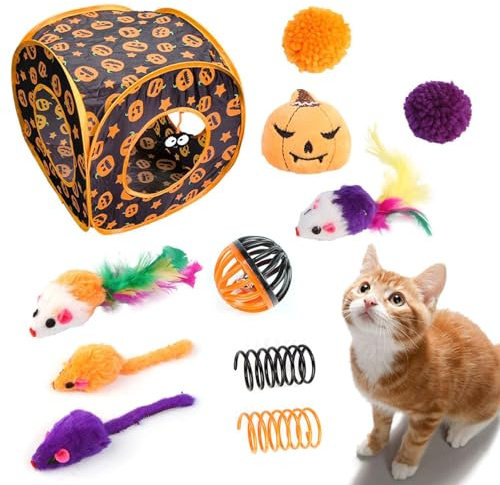 Set di giocattoli per gatti, set di giocattoli per gatti – vedi descrizione, set di giocattoli per gatti e gatti di Halloween, gioco interattivo