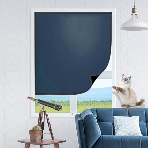 Klemmrollo Fensterrollo 50 x 195 cm, Adjustable and Lightweight, Regular, Wasserdicht, Einfach zu Säubern Sonnenschutz Verdunkelungsrollo, mit Klettband für Auto Reisen, Blau
