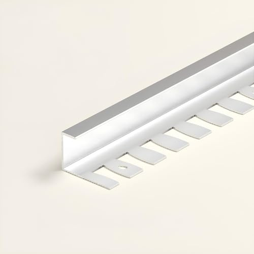 Raouoae Biegbar Abschlussprofil Für Fliesen Eloxiertem Aluminium 135cm 2 Stück Treppenkantenprofil Einfassprofil Flexibles Design Für Perfekte Abschlüsse(Silber,C-TYP_HOCH: 12.5MM)