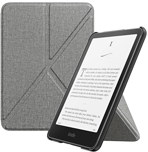 MoKo Hülle für All-New Amazon 7 Kindle Paperwhite 12th Generation 2024, Origami Ständer Hülle mit Magnetic PC Rückseite Cover, Denim Grau