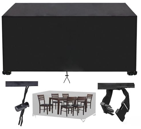 AJALGZ Copertura per Mobili da Giardino, 70x50x75cm/LxWxH Telo Copri Tavolo Esterno Impermeabile 420D Oxford Copertura Tavolo Esterno Impermeabile Rettangolare/Quadrato Telo Esterno - Nero