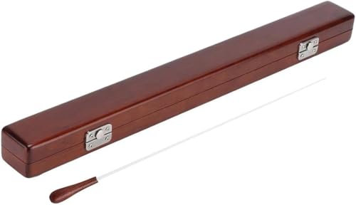 SunjianAMZ Taktstock für Musik, Dirigent, Orchesterstab mit Stabbox, 38,1 cm, tragbare Aufbewahrungsbox aus massivem Holz, Rot