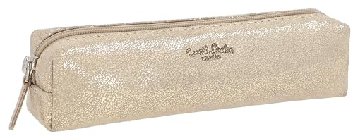 Gusti Stiftemappe Leder - Addison Federtasche Federmappe Schlampermäppchen Stiftetui Silber Leder