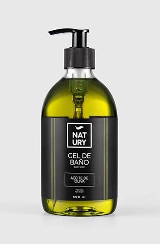 NATURY GREEN CARE - Gel de Baño | Gel Baño Hidratación y Suavidad para Pieles Secas | Gel Corporal Natural | Cruelty Free | Jabón Baño Ideal para Reparación Intensiva (1, Aceite de Oliva)