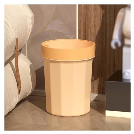 Cubo de basura de plástico y reciclaje con tapa, cesta de basura recta para el hogar, cocina y oficina, anillo de presión para cierre seguro, contenedor verde para residuos de papel y reciclaje y