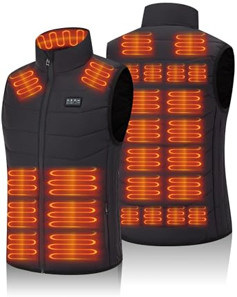 Techstuph Gilet Riscaldato Uomo Donna con Batteria 20000mAh Giubbotto Riscaldat con 15 Zone Riscaldanti e 3 Livelli di Temperatura Giacca Riscaldante Donna Gilet Elettrico fino a 60°C