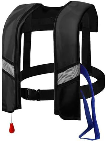 CFITANK Chaleco salvavidas totalmente automático con reflectores para aventuras al aire libre, función de inflado automático y silbato de seguridad, ideal para deportes acuáticos y viajes en barco