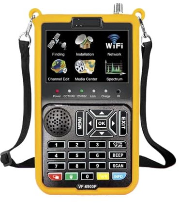 TIEOAXFT VF-6900 Satellite TV Receiver DVB-S2 CCTV AHD&TVI&CVI HD Camera Display Sat Finder H.264 Satellite TV Finder Meter(VF-6900 PRO)