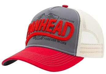 King Kerosin Herren Trucker Cap · Kappe · V-Twin · Motorrad · Biker · Motor · Im Vintage-Style · Retrolook · Netz · Mesh · Snapback· Mit Hochwertiger 3D Stickerei · Panhead