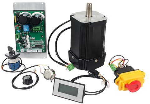 RATTMMOTOR Mini tornio, motore senza spazzole, 750 W, 220 V, DC, in metallo, senza spazzole, 4000 giri/min, con piastra di controllo principale, kit da 6 pezzi, per CD/WM-210 V (900, Watt)