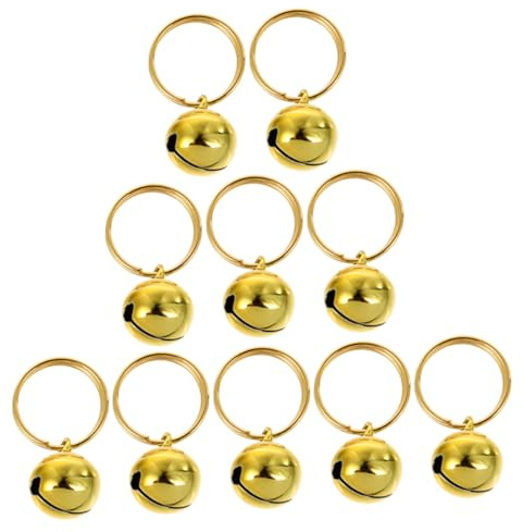 VICASKY 10stücke Glöckchen für Haustiere Katzen Hunde DIY Anhänger aus Edelstahl Selbstgemachte Windspiele Bastelglöckchen Partyglocken Festival-dekoration