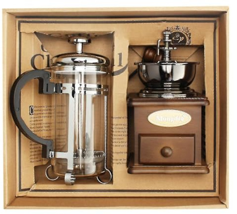 Molinillo de frijoles de estilo antiguo, utensilios de café con núcleo de rebaba de hierro de cerámica, fácil de operar, decoración elegante para el hogar, oficina, bar, eventos, regalos