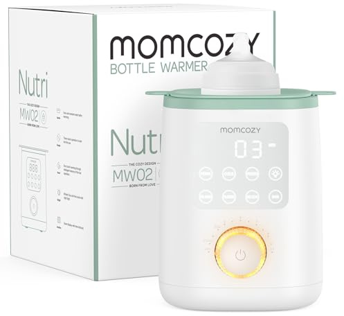 Momcozy MW02 Nutri scaldabiberon Baby con controllo preciso della temperatura e luce notturna | 9-in-1 scaldabiberon con riscaldamento rapido, spegnimento automatico e compatibilità universale per