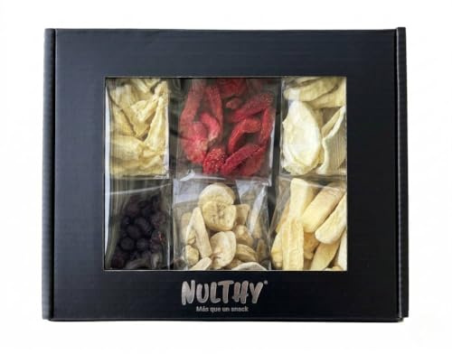 NULTHY Box 6 Variedades - Frutas Liofilizadas | Sin Azúcar Añadido, 100% Fruta Real, Porridge y Desayunos.