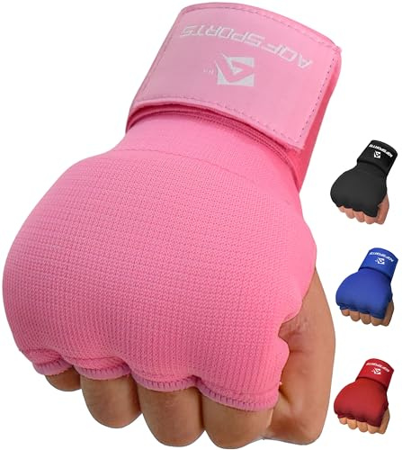 AQF Boxen Innenhandschuhe 75cm Lang, 4 Finger Gel Boxbandagen für MMA | Gel Gepolstert Boxbandagen mit Elastischem Handgelenk für Boxen, Muay Thai, Kickboxen, Boxsack-Training & Kampfsport