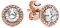 Pandora Timeless Women's 14k Rose Gold-Plated Round Sparkle Halo Cubic Zirconia Stud Earrings, No Box