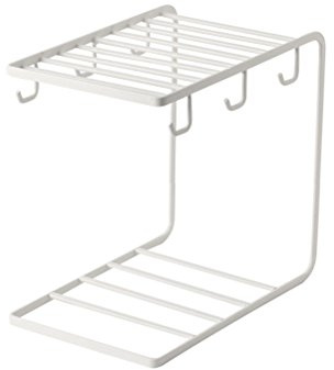 BESTONZON Soporte para tazas de café,ganchos para vasos de almacenamiento,portavasos,6 ganchos (blanco) | Seis Cabezales, para Armario Interior y Oficina, Útil para Vasos de Vidrio y Snacks