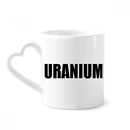 beatChong Uranium Element Name Chemistry Coffee Mugs Pottery Ceramic Cup With Heart Handle 12oz Gift
