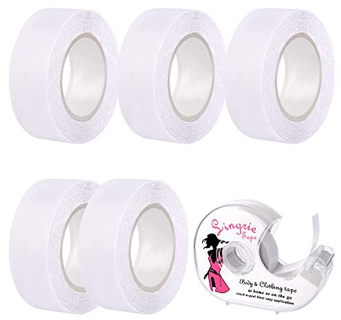 TUPARKA 6 Rolls Fashion Body Tape Double Face Ruban Adhésif Corps pour vêtements Robe Secret Bra Tape, 30M