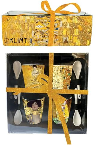 Enesco Packs 4 Tasses + Cuillere Assorties Klimt