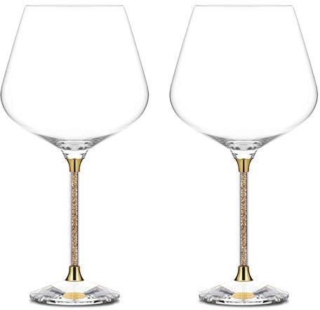 CXK Copa de Vidrio de Gran Capacidad Taladro de Copa de Vino Copa de Vino Tinto de Borgoña Copa de Barriga Grande Boda, 1 Piezas 660 ml