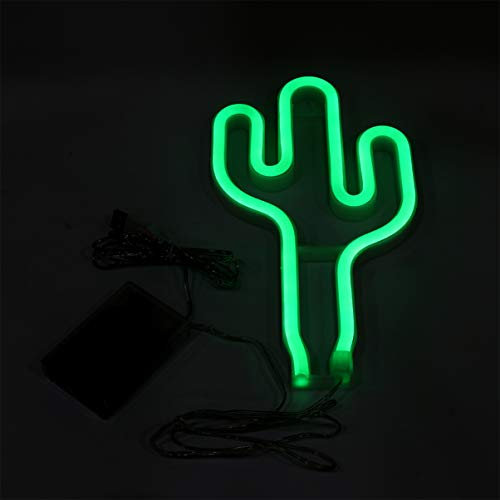 Uonlytech 1stück Cactus Neon Nachtlicht Tischlampe Ohne Batterie Kreative Deko Für Zuhause Für Partys Hochzeiten Für Freunde Und Familie
