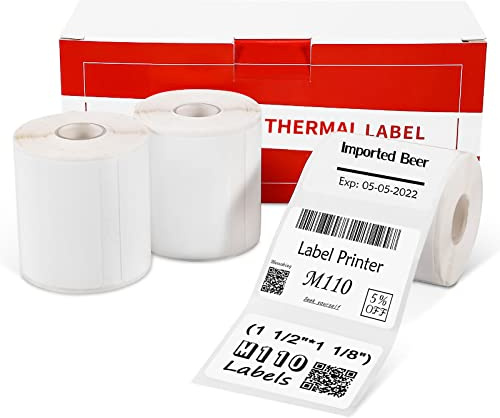 Phomemo 3 rullar M110 etikett, 40 x 30 mm, 690 etiketter, vit, rektangulär, termisk
