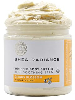 Shea Radiance P.U.R.E. Whipped Shea Butter with Colloidal Oatmeal - Whipped Body Butter Blended with Skin Soothing Oatmeal & Moisturizing Rice Bran Oil | Citrus Blossom (5 oz)