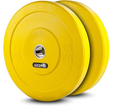 Lex Quinta Bumper Plate GELB 2x15kg - Hantelscheiben für 50mm Hantel Stangen -