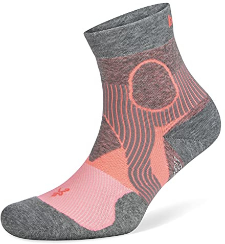 Balega Athletic Support Compression Fit Performance No Show Running Socks for Men and Women (1 Pair), Sherbet Pink/Midgrey, Small