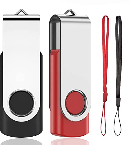 AreTop Clé USB 64GB Lot de 2, Rotation USB 2.0, 2 Couleurs | Rotation 360° protège le connecteur, USB 2.0 Plug-and-Play, compatible PC/ordinateur portable/tablette/voiture/TV