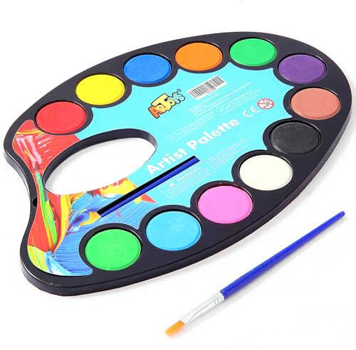 Kit de peinture aquarelle, lot de 12 blocs de couleurs aquarelle, parfait pour les adultes et les enfants, fournitures d'art pour les débutants et les artistes professionnels