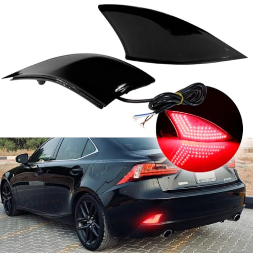 KENRTIR Smoked Lens LED Bumper Reflector Lights Tail Brake Rear Fog Lamps For 2014-2020 Lexus IS250 IS350 IS200t IS300