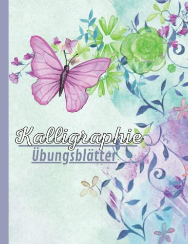 Kalligraphie Übungsblätter: Übungsheft mit Kalligrafie Papier | Übungsheft mit Vorlagen für moderne Kalligraphie und HandLettering | Seiten zum Üben ... Kalligraphie schräger linierter Leitfaden