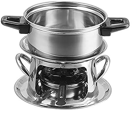 AIBOLO Campingkocher Spirituskocher Mit Topf Tragbarer Campingkocher, Aus Edelstahl Campingkocher Ohne Gas Und Strom Zum FüR Camping Grillen HeißEr Topf Picknick