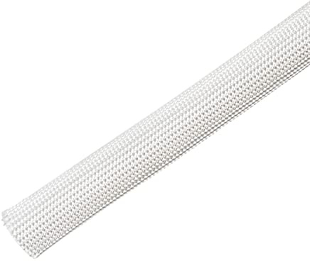 DMiotech 12mmx5m(16.4pi) Fibra Vetro Guaina Isolante Piccole Linee Tessuto Tubi per Filo Protezione con Resina Bianco