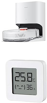 Xiaomi Robot Vacuum X10 EU Saug- & Wischroboter mit Auto Absaugstation + Temperature & Humidity Monitor 2 Bundle, Smart Reinigungsplan, LDS Navigation, 4000Pa Saugkraft