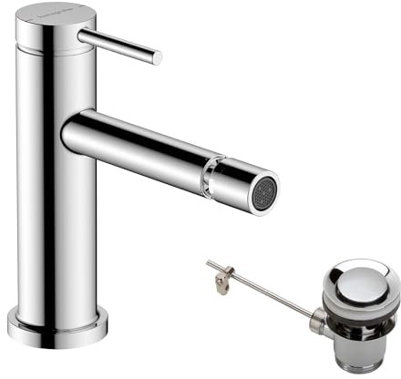 hansgrohe Tecturis S - Bidetarmatur mit Zugstange, Bidetmischer mit Auslauf Höhe 100mm, Badarmatur, Chrom