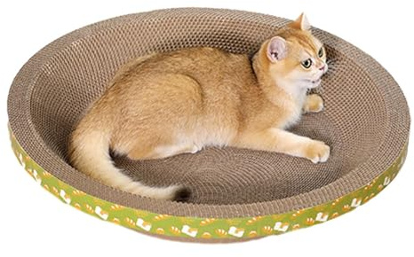 Tioheam Cuenco rascador para Gatos de cartón | Rascador de cartón Grueso Duradero con Costuras Finas,Muebles para Gatos para Sala de Estudio, de Gatito, Sala de Estar, Dormitorio, balcón, Sala