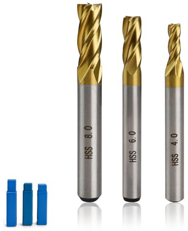 3 Stücke fräsbohrer, CHSEROK Schweißpunktbohrer, 4/6/8 MM Schaftfräser, Hochgeschwindigkeitsstahlfräser, Wird zum Schneiden von Holz, Kohlenstoffstahl und Formstahl Verwendet