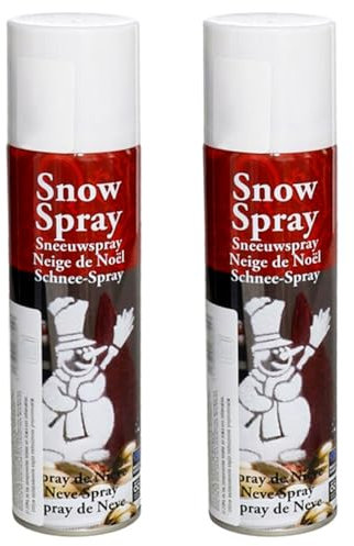 Acan Tradineur - Pack de 2 Botes de Spray Nieve, Crear Ambiente de Invierno navideño, decoración de árboles de Navidad, belén, nacimientos, Ventanas, Adornos, 250 ml