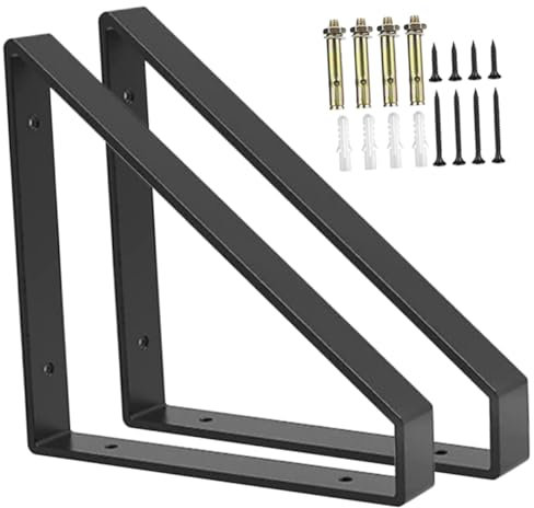 Homoyoyo 2pezzi Staffe Angolari Triangolari Per Mensole Supporti Parete Resistenti e Facili Da Installare Per Casa e Garage